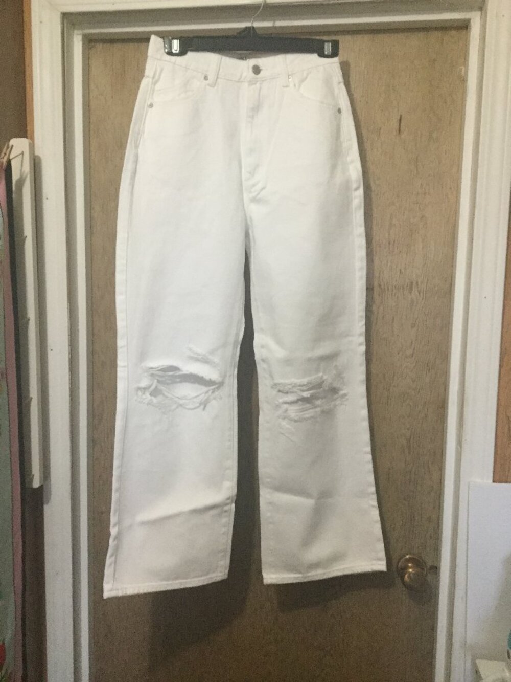NWT Rolla's Heidi Ankle high rise relaxed straight size 26 white destressed knee
